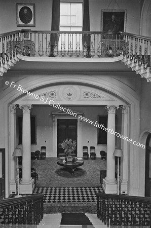 ROCKINGHAM HOUSE  LOOKING DOWN GRAND STAIRCASE FROM MIDDLE LANDING